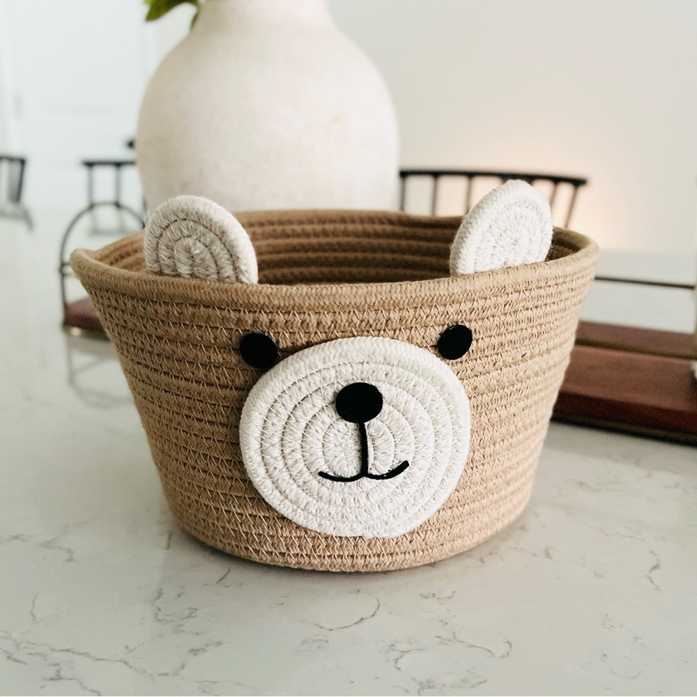 Nursery Brown Bear Woven Basket
